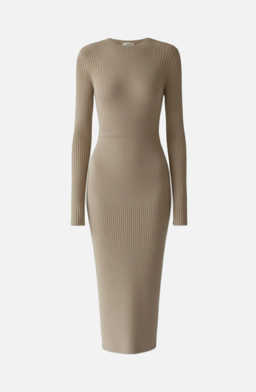Womens Bodycon Midi Dress Ribbed Knit Long Sleeve Crew Neck