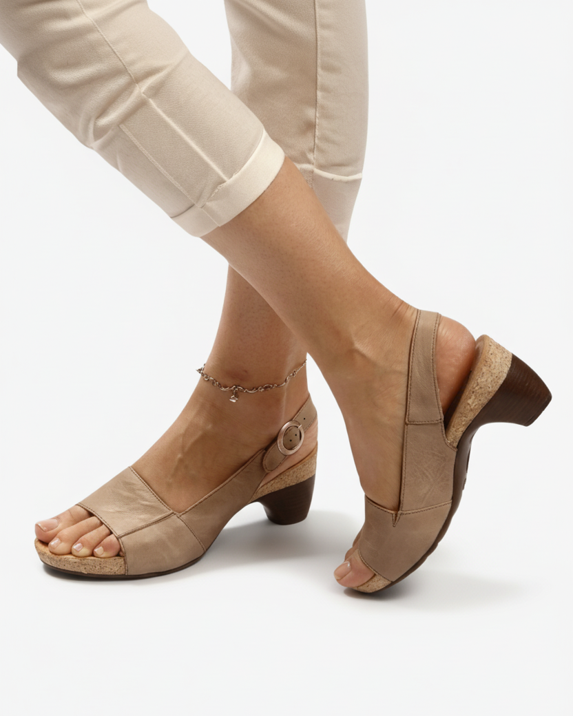 Womens Kitten Heel Sandals Casual Slingback Open Toe - Clovrio