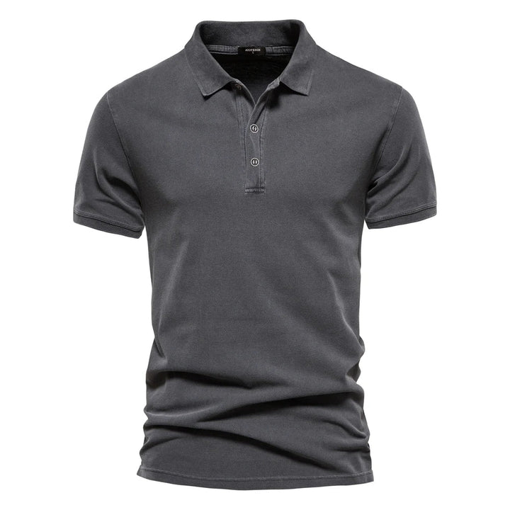 Mens Polo Shirt Textured Weave Slim Fit Short Sleeve - Clovrio