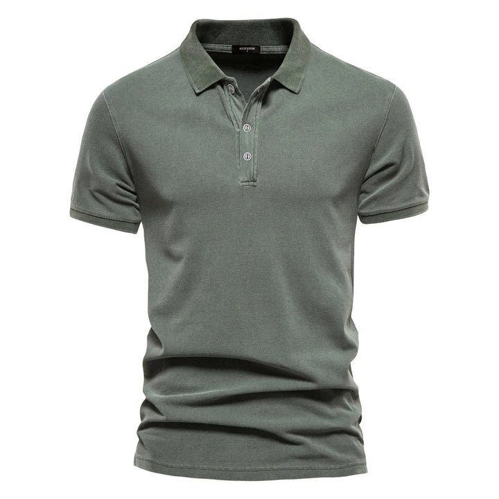 Mens Polo Shirt Textured Weave Slim Fit Short Sleeve