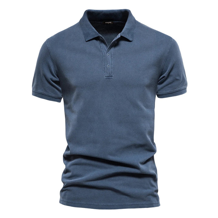 Mens Polo Shirt Textured Weave Slim Fit Short Sleeve