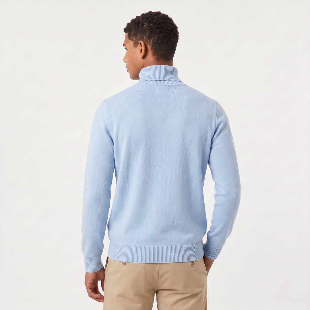 Men's Classic Ribbed Wool Turtleneck Sweater