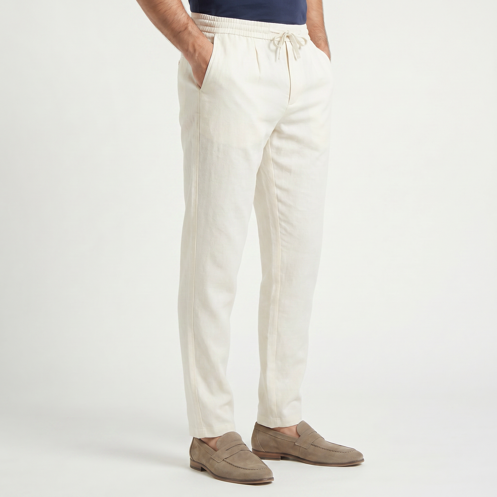 Men's Casual Linen Drawstring Trousers
