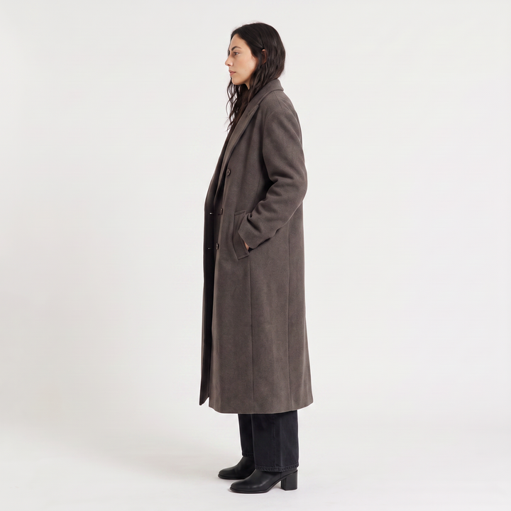 Women's Oversized Wool Blend Double-Breasted Coat