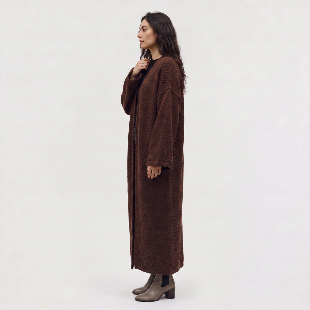 Women's Casual Long Line Knit Open-Front Cardigan