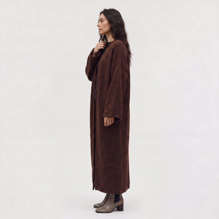 Women's Casual Long Line Knit Open-Front Cardigan
