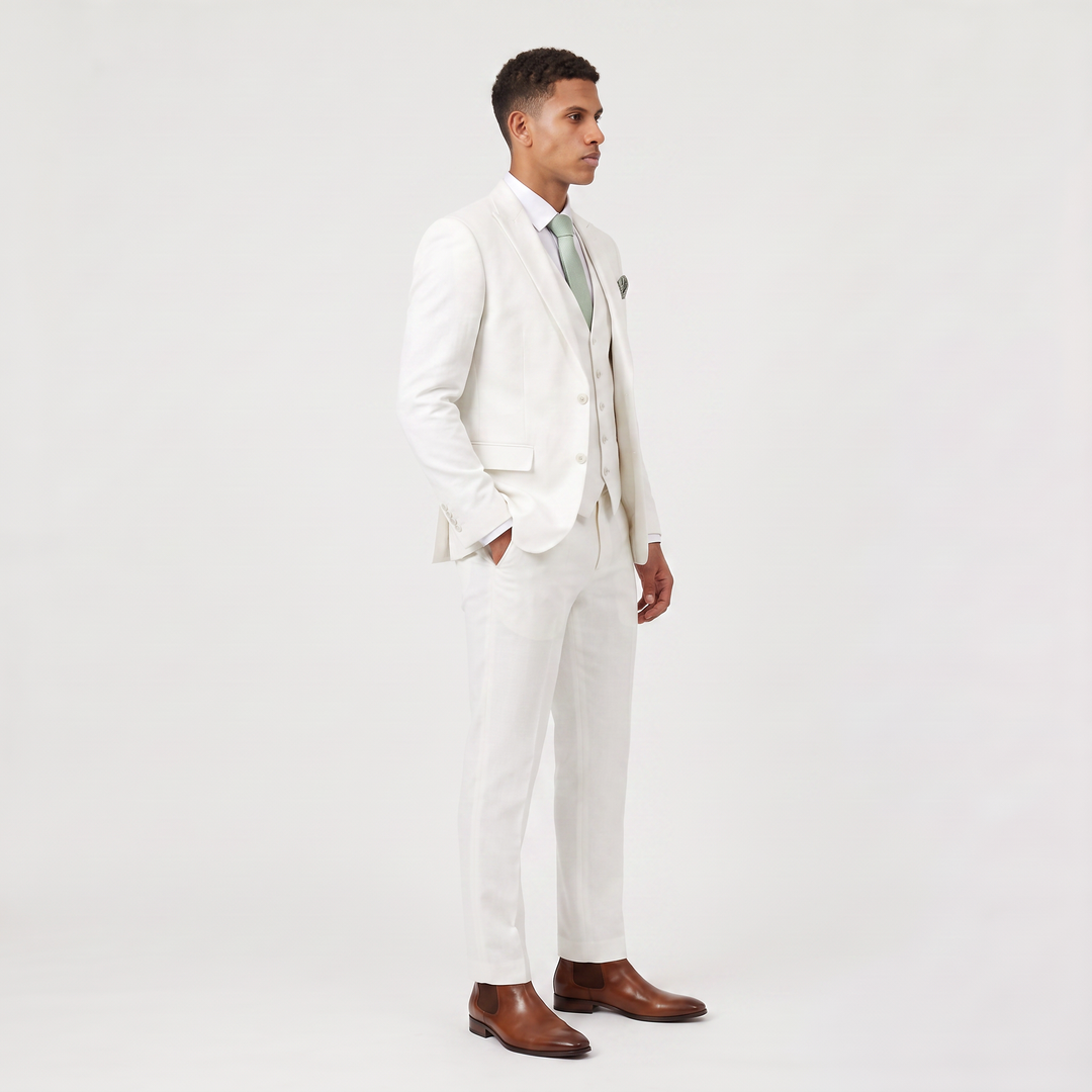 Men's Classic Slim-Fit Wool Blend Three-Piece Suit