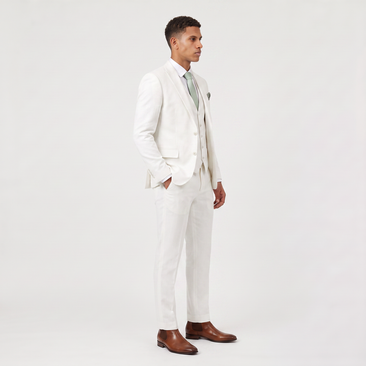 Men's Classic Slim-Fit Wool Blend Three-Piece Suit