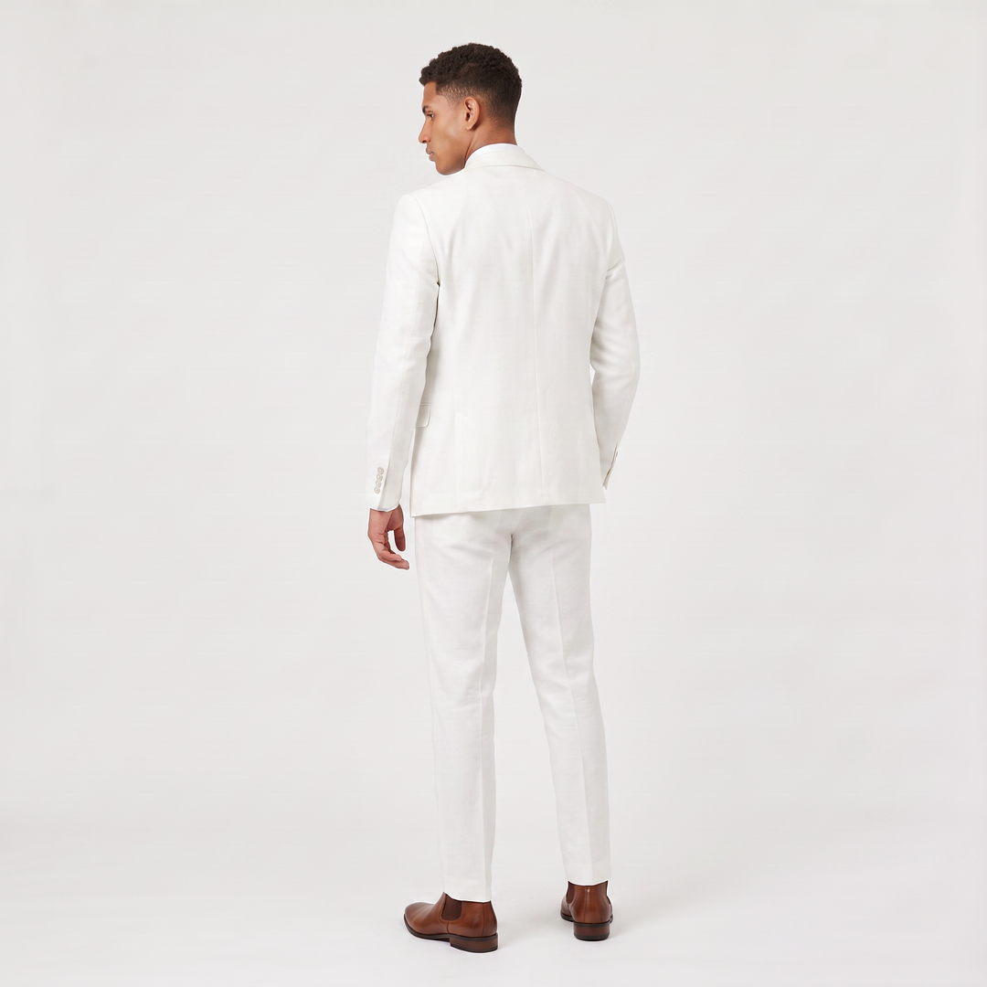 Men's Classic Slim-Fit Wool Blend Three-Piece Suit
