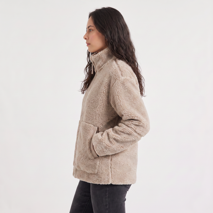 Women's Casual Teddy Fleece Zip-Up Jacket