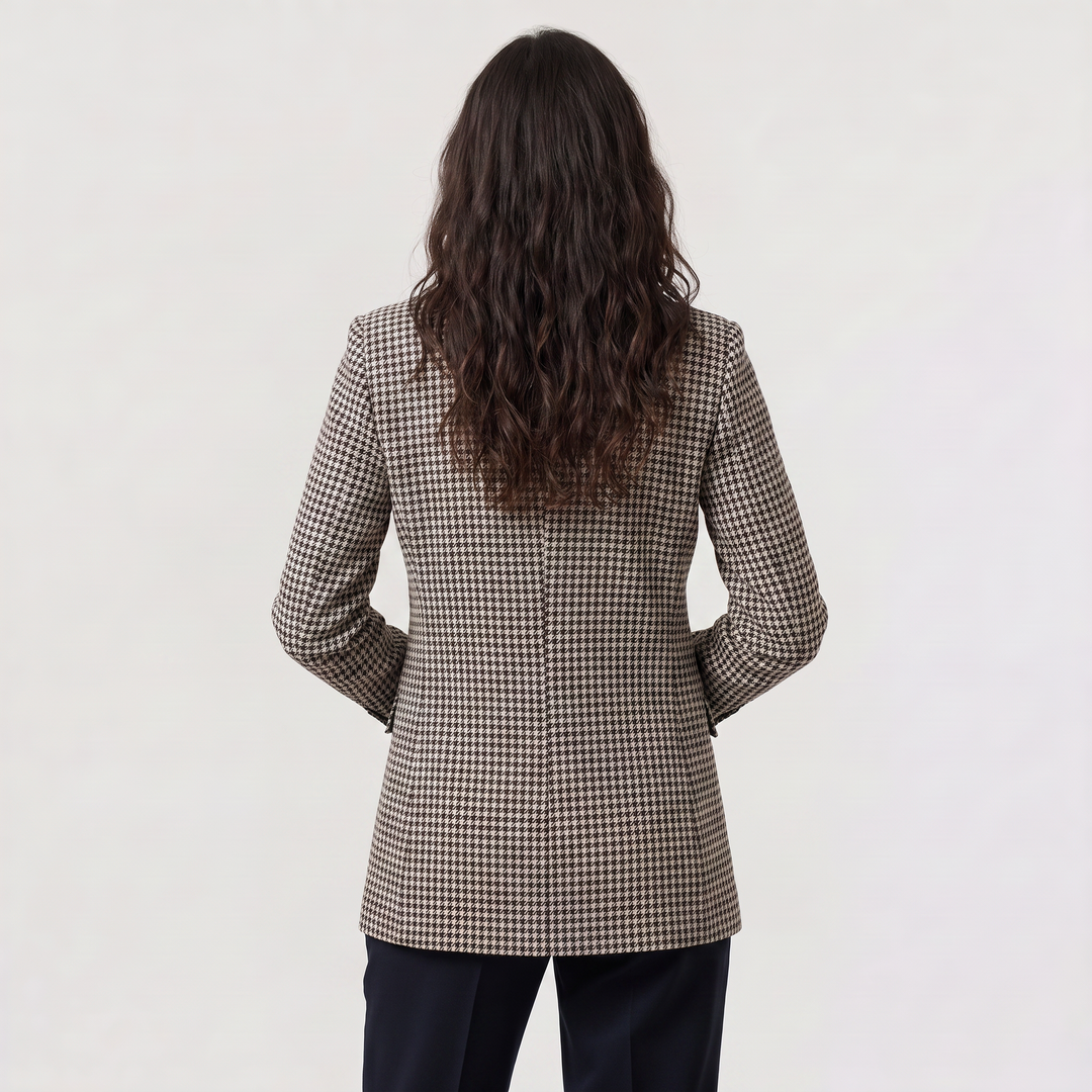 Women's Classic Wool Blend Double-Breasted Blazer