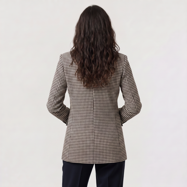 Women's Classic Wool Blend Double-Breasted Blazer