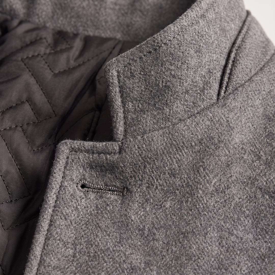 Men's Classic Wool-Blend Stand Collar Coat