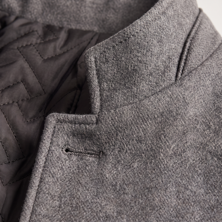 Men's Classic Wool-Blend Stand Collar Coat