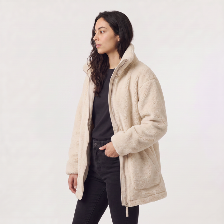 Women's Casual Teddy Fleece Zip-Up Jacket