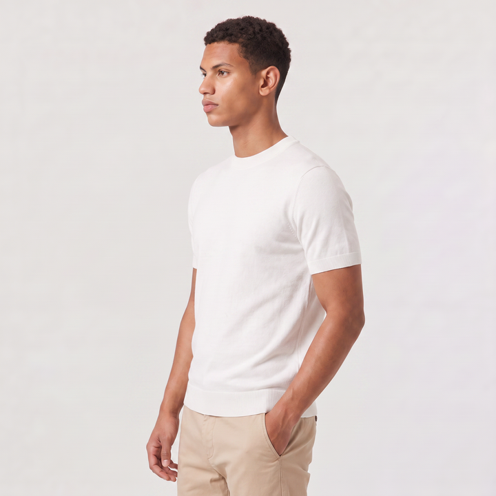 Men's Classic Fine Knit Crew Neck Short Sleeve T-Shirt