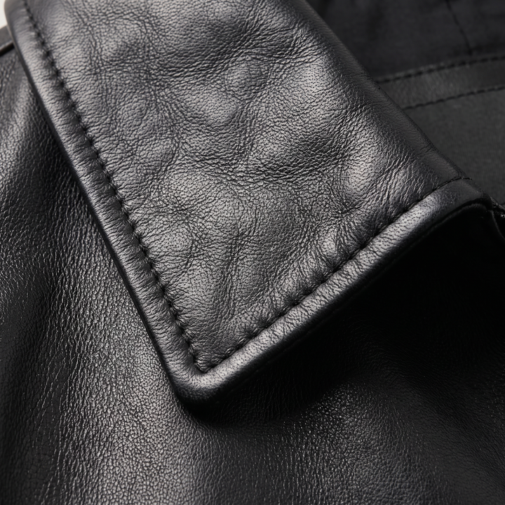 Men's Classic Leather-Look Zip Front Jacket Regular Fit