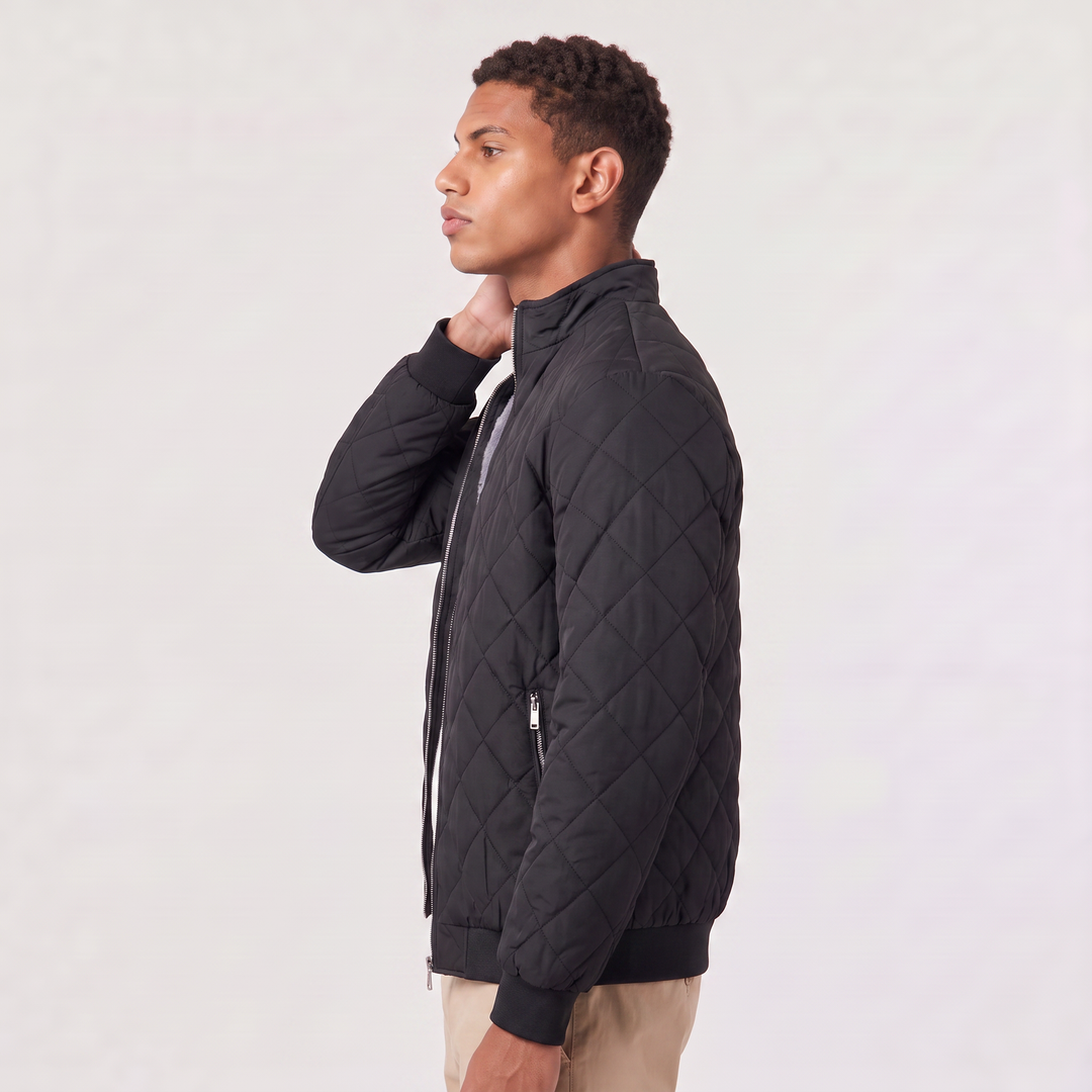 Men's Casual Quilted Fleece-Lined Relaxed Fit Jacket