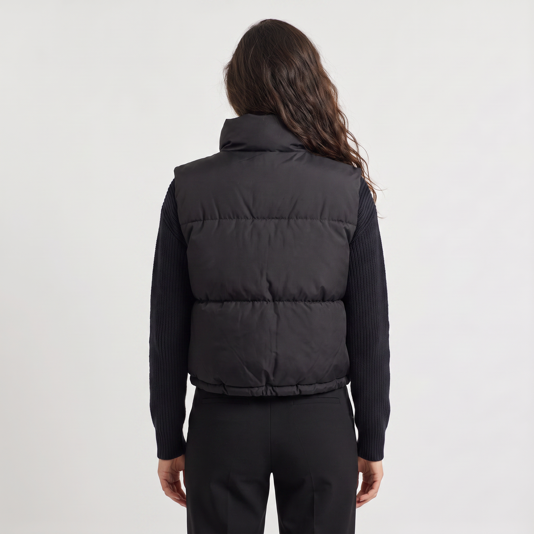 Women's Casual Quilted Cropped Puffer Gilet