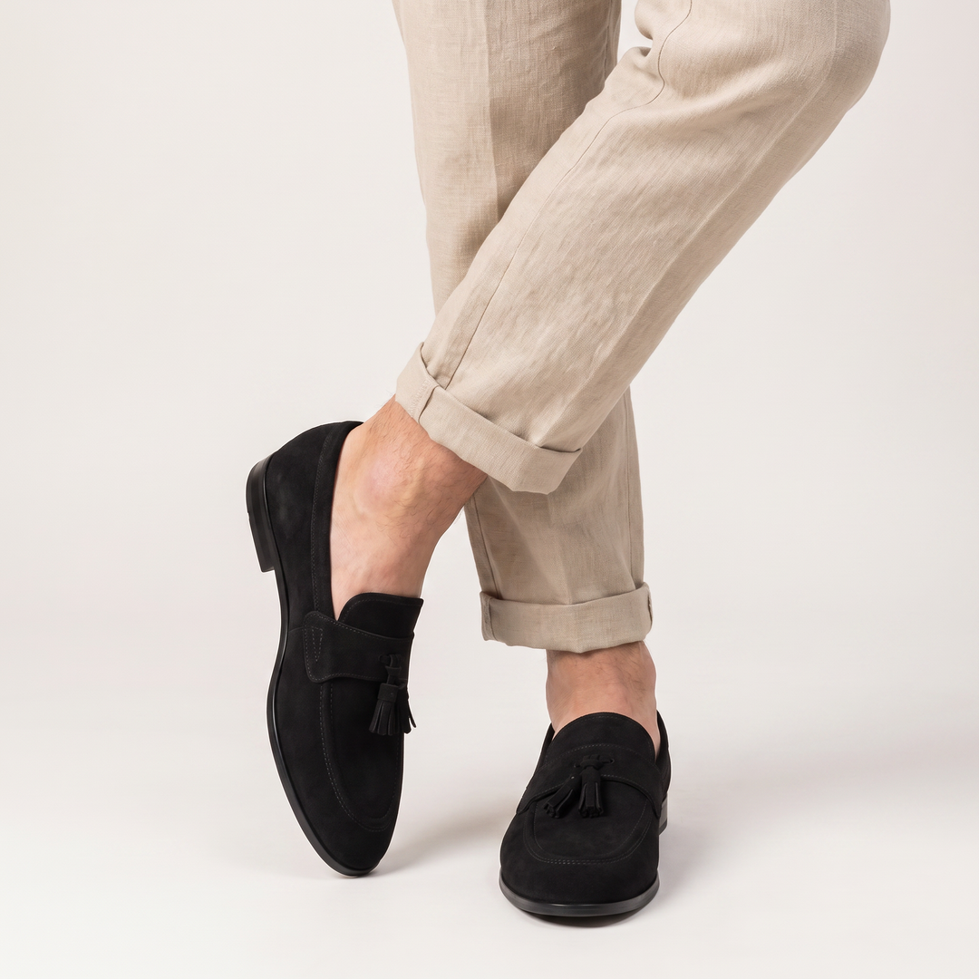 Men's Casual Suede Tassel Loafers Low Top Shoes