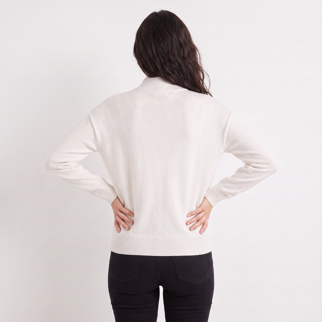 Women's Casual Knitted Half-Neck Jumper