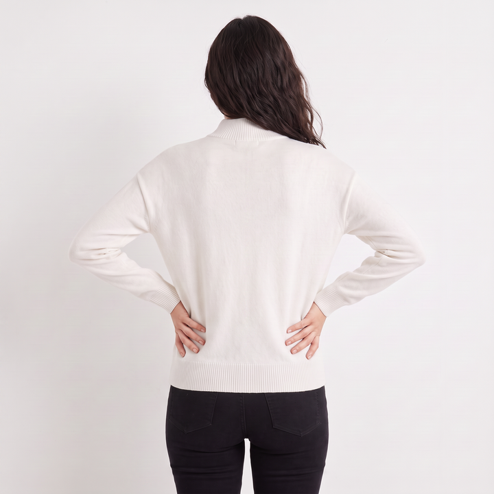 Women's Casual Knitted Half-Neck Jumper