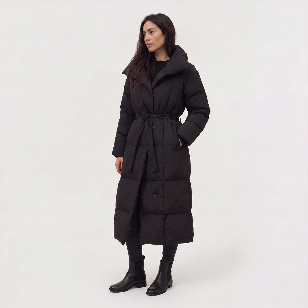 Women's Casual Long Line Hooded Puffer Coat