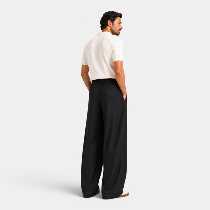 Men's Relaxed Tailored Wide Leg Pleated Trousers