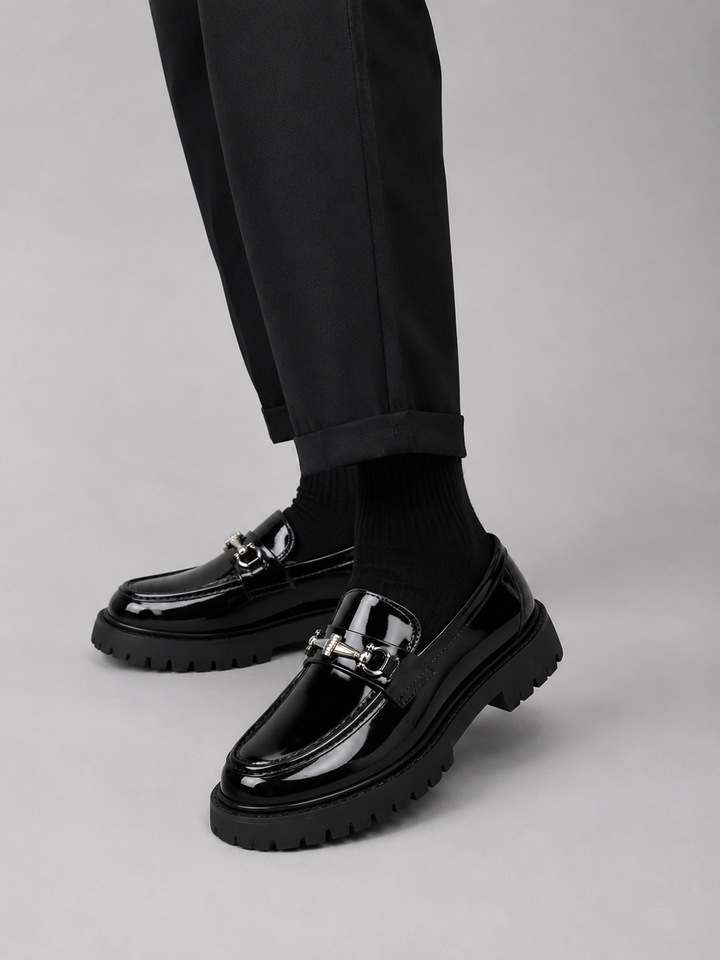 Men's Classic Leather Chunky Sole Loafers