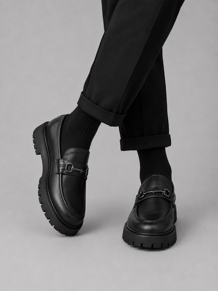 Men's Classic Leather Chunky Sole Loafers