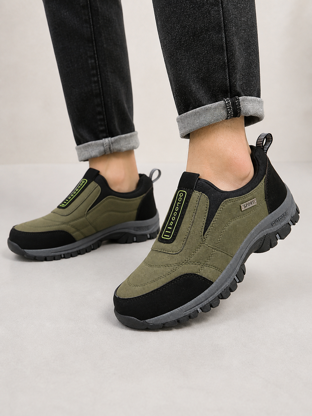 Men's Casual Durable Slip-On Leather Walking Shoes