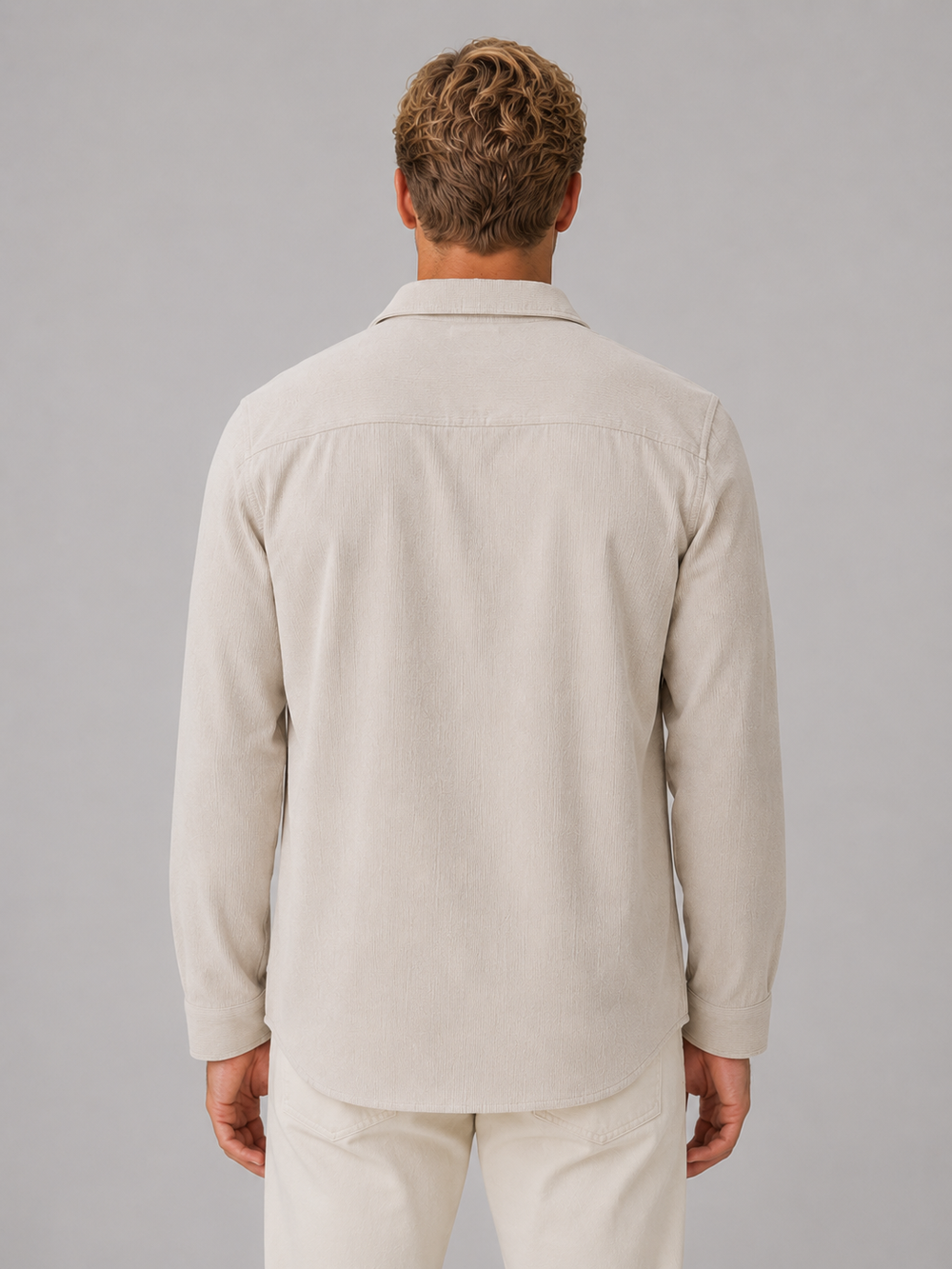 Men's Casual Corduroy Long Sleeve Button-Up Shirt