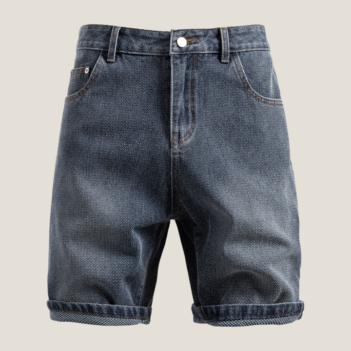 Men's Casual Denim Relaxed Fit Rolled Hem Shorts