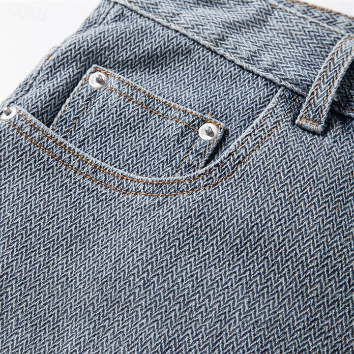 Men's Casual Denim Relaxed Fit Rolled Hem Shorts