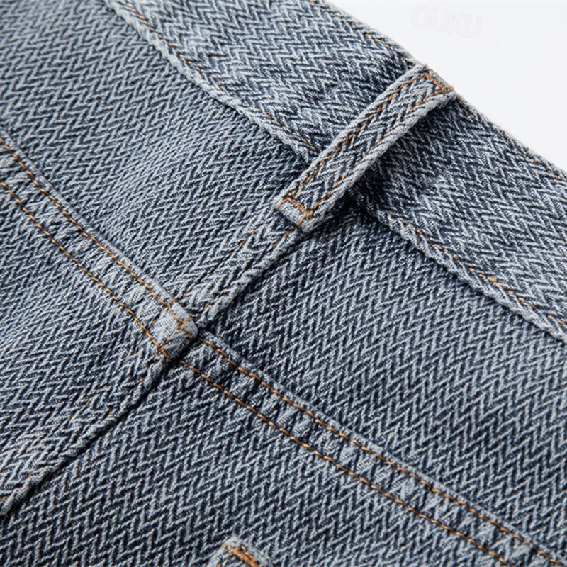 Men's Casual Denim Relaxed Fit Rolled Hem Shorts