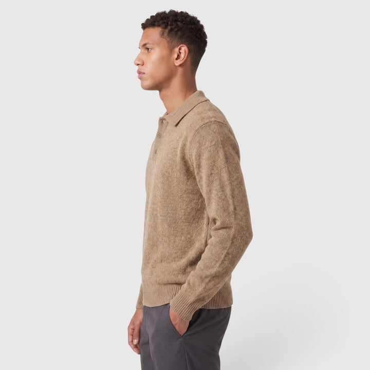 Men's Classic Knitted Acrylic Blend Polo Sweater