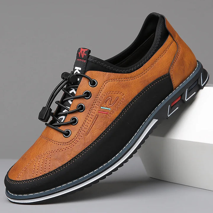 Men's Casual Leather Look Lace-Up Comfort Shoes