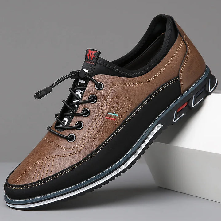 Men's Casual Leather Look Lace-Up Comfort Shoes