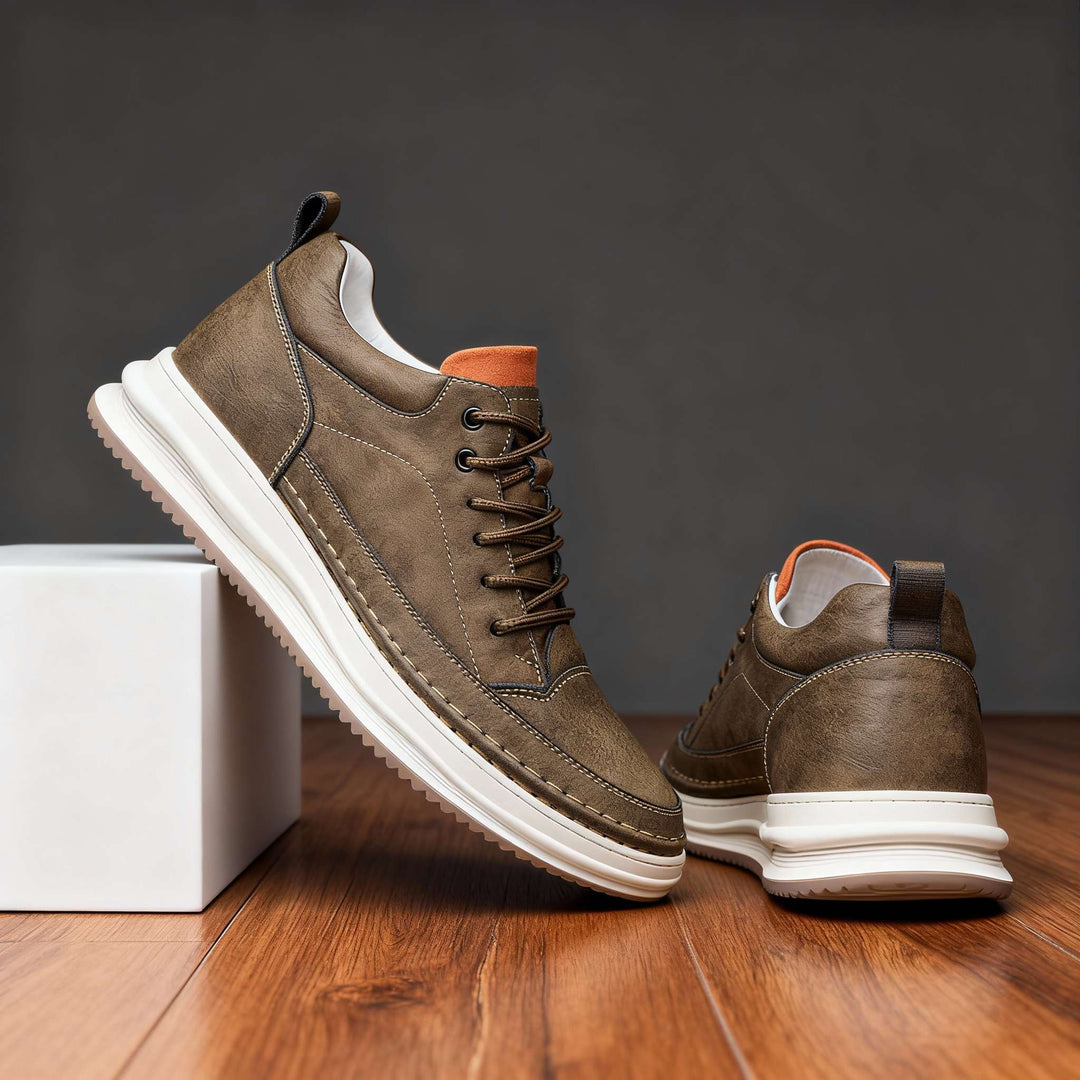 Men's Casual Leather Cushioned Trainers