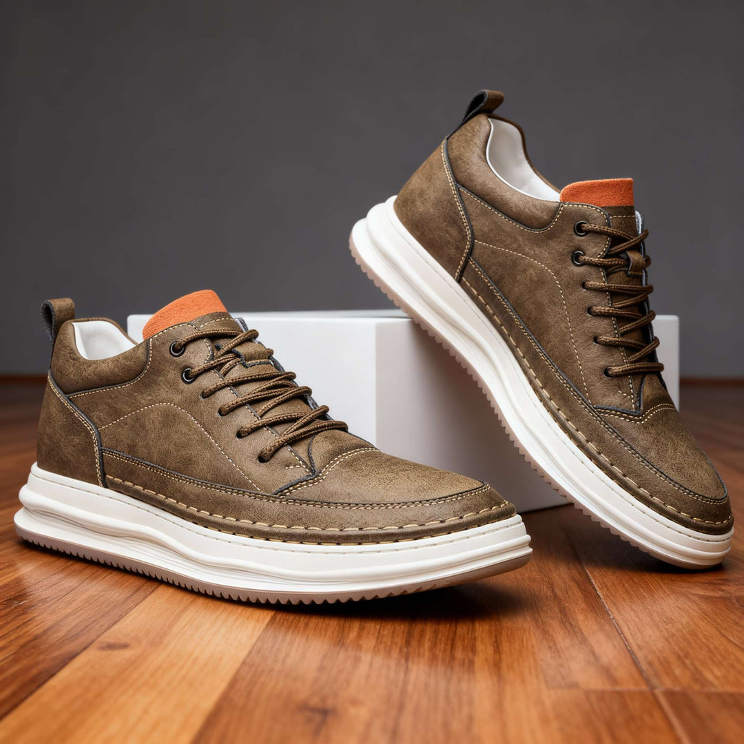 Men's Casual Leather Cushioned Trainers
