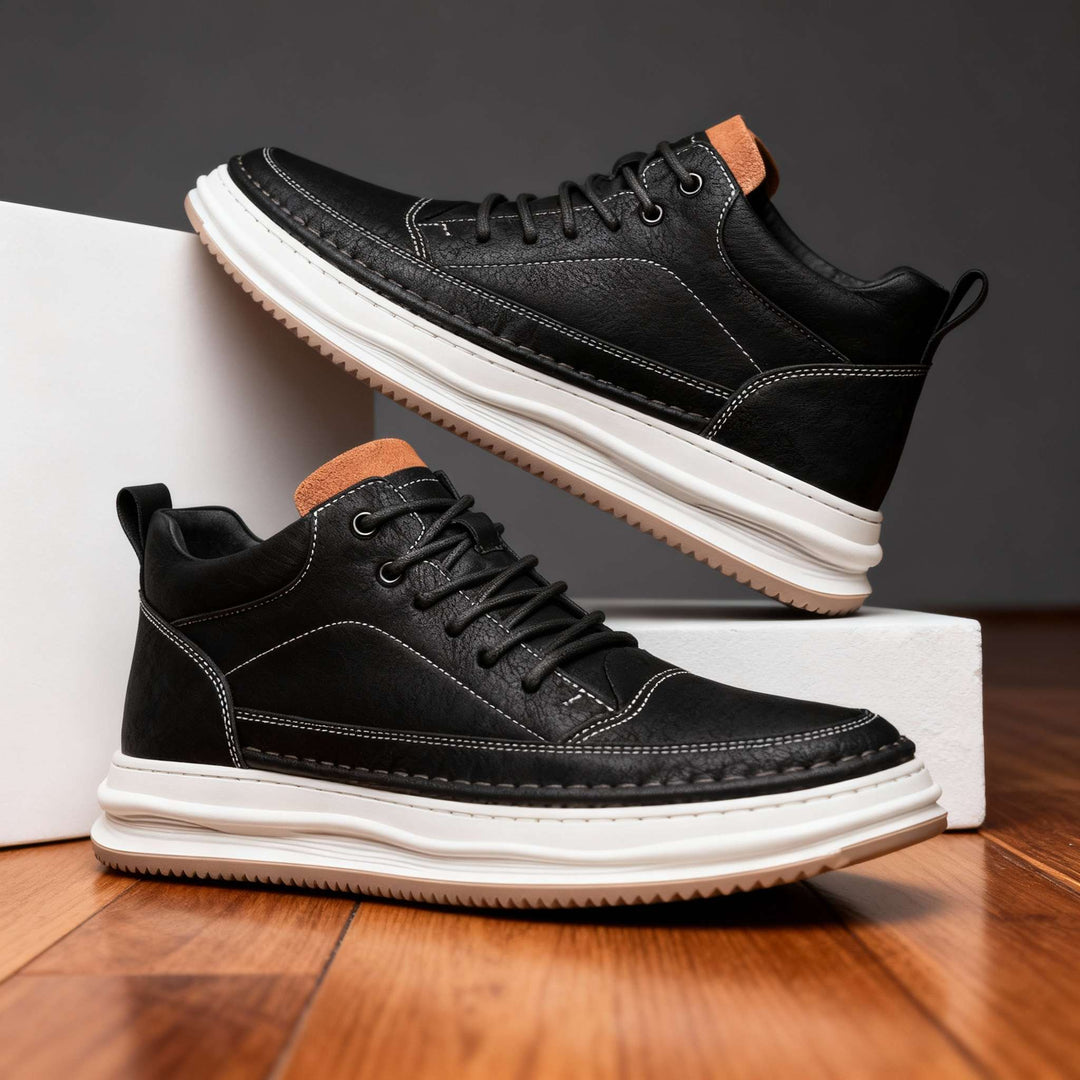 Men's Casual Leather Cushioned Trainers