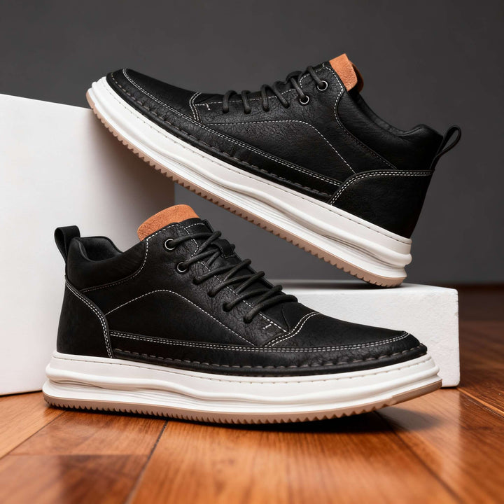 Men's Casual Leather Cushioned Trainers