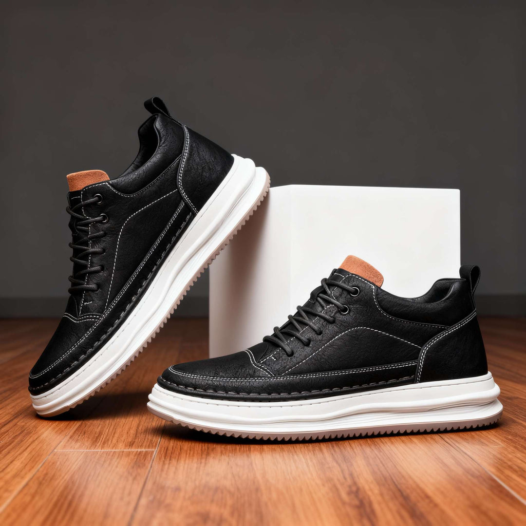 Men's Casual Leather Cushioned Trainers
