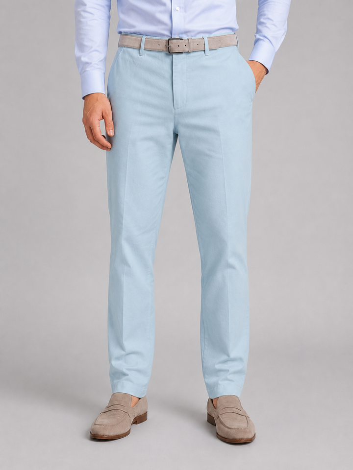 Men's Casual Linen Look Straight Leg Trousers