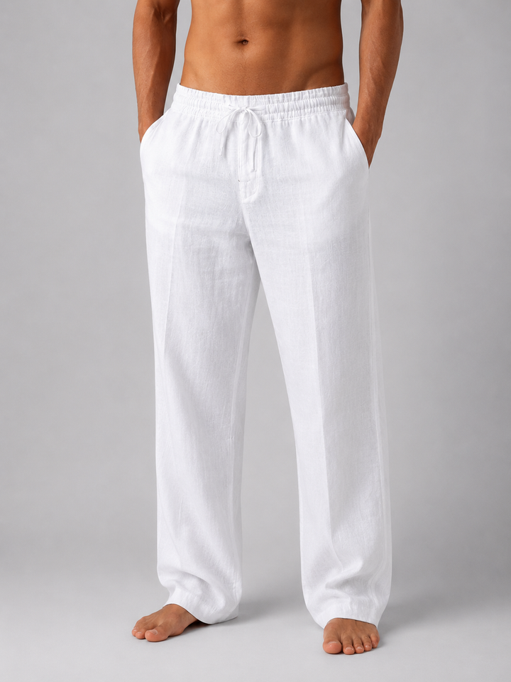 Men's Casual Linen Relaxed Fit Trousers