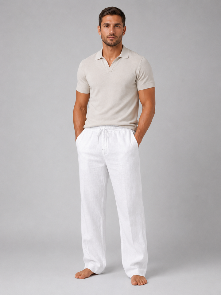 Men's Casual Linen Relaxed Fit Trousers