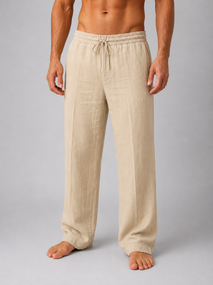 Men's Casual Linen Relaxed Fit Trousers