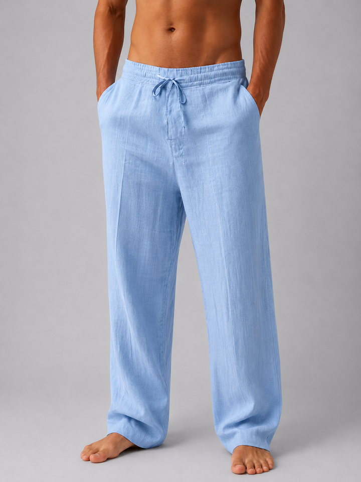 Men's Casual Linen Relaxed Fit Trousers