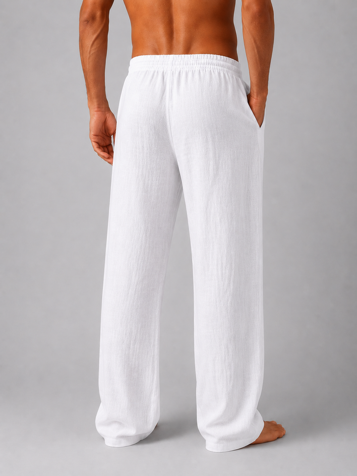 Men's Casual Linen Relaxed Fit Trousers
