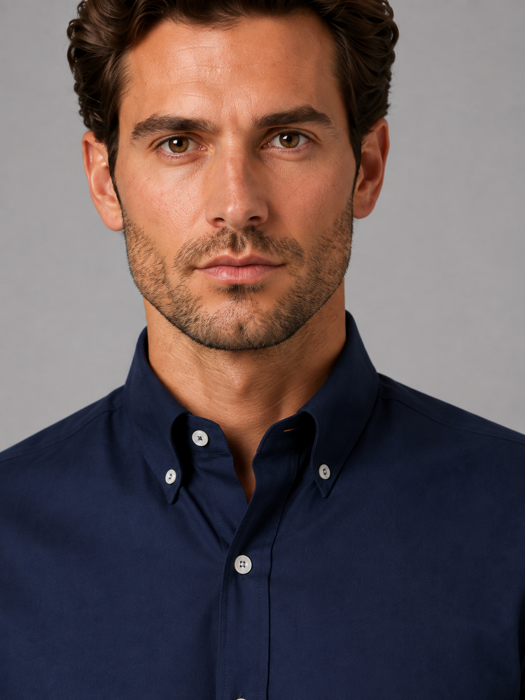 Men's Smart Casual Cotton Button-Down Collar Long Sleeve Shirt